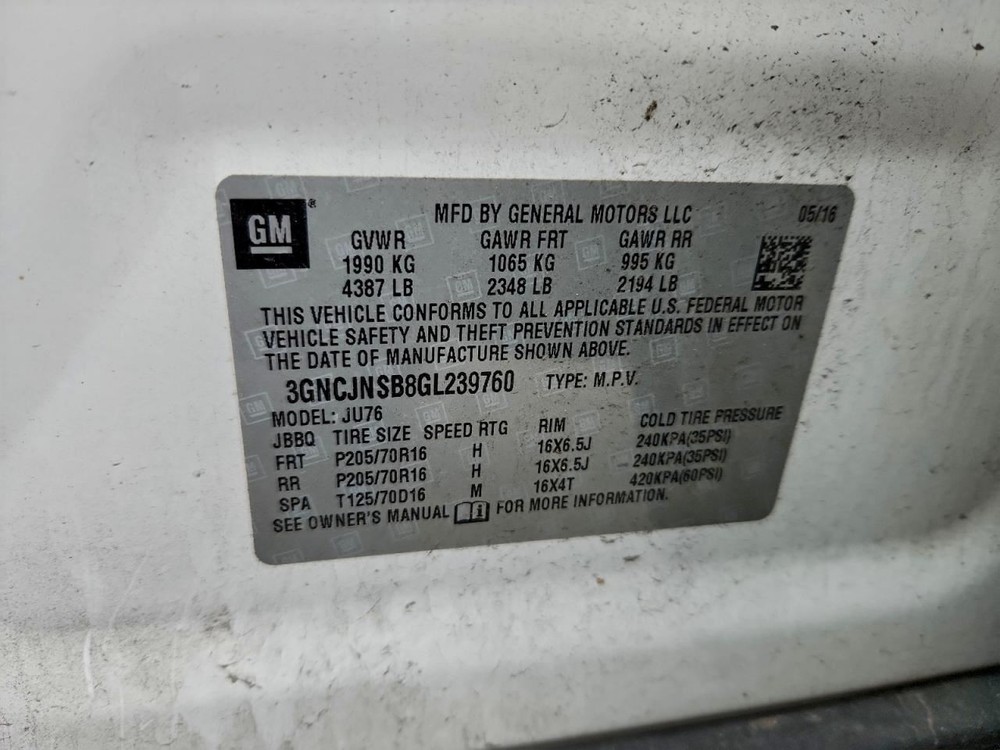 Speedometer Cluster MPH Fits 15-16 TRAX 3830251