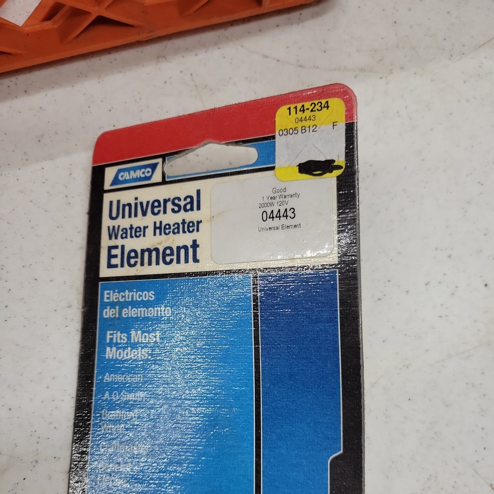 Camco 04443 200W 120V Uni Flange Water Heater Element