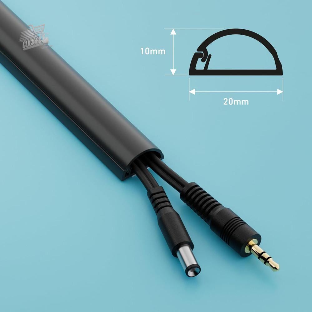 Cable duct walkable floor cable cover micro + 20x10mm 1m black 1M201