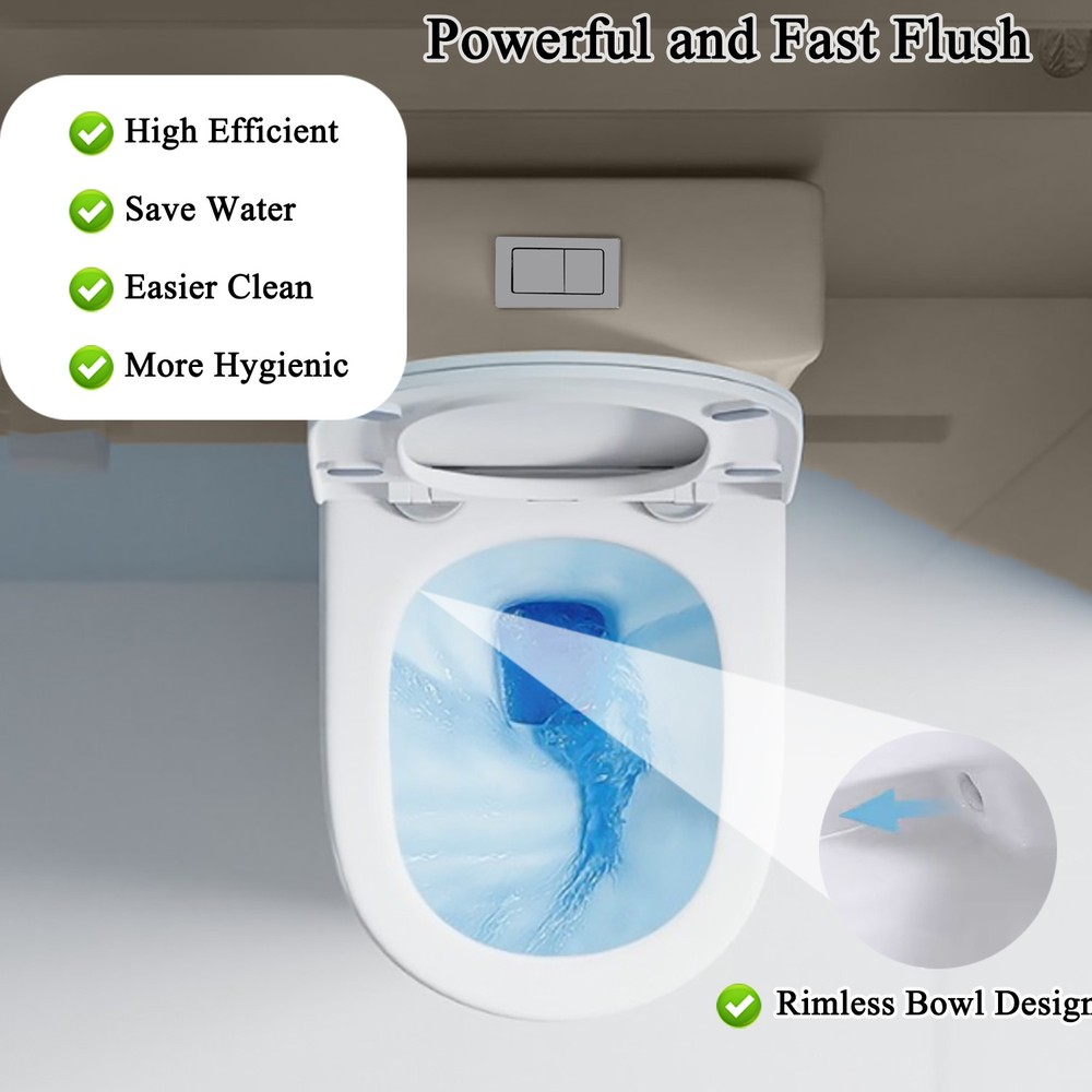 Small Compact One Piece Toilet Dual Flush,23 inch Short Depth for Tiny Bathroo