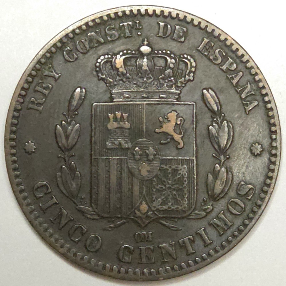 1879 Spain 5 Centimos (Lot#1)