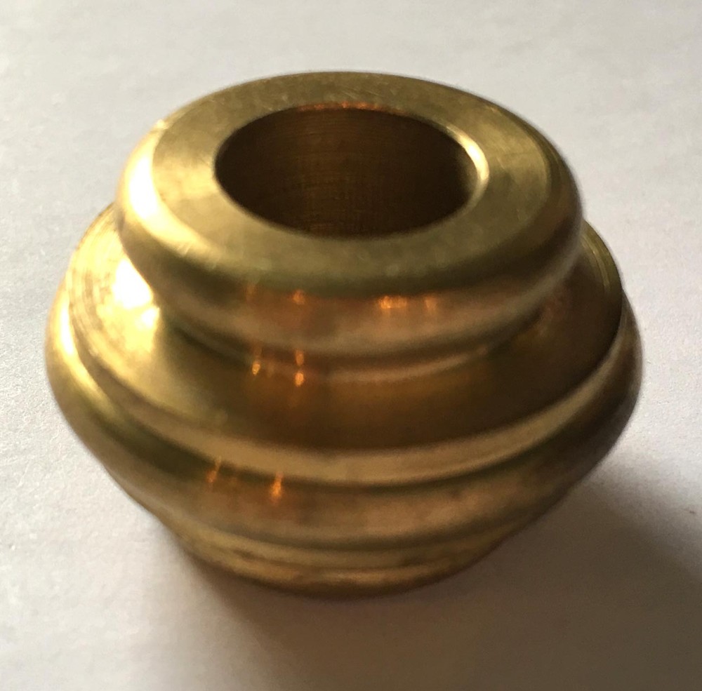 3/4" Unfinished turned solid brass neck slips 1/8 IPS