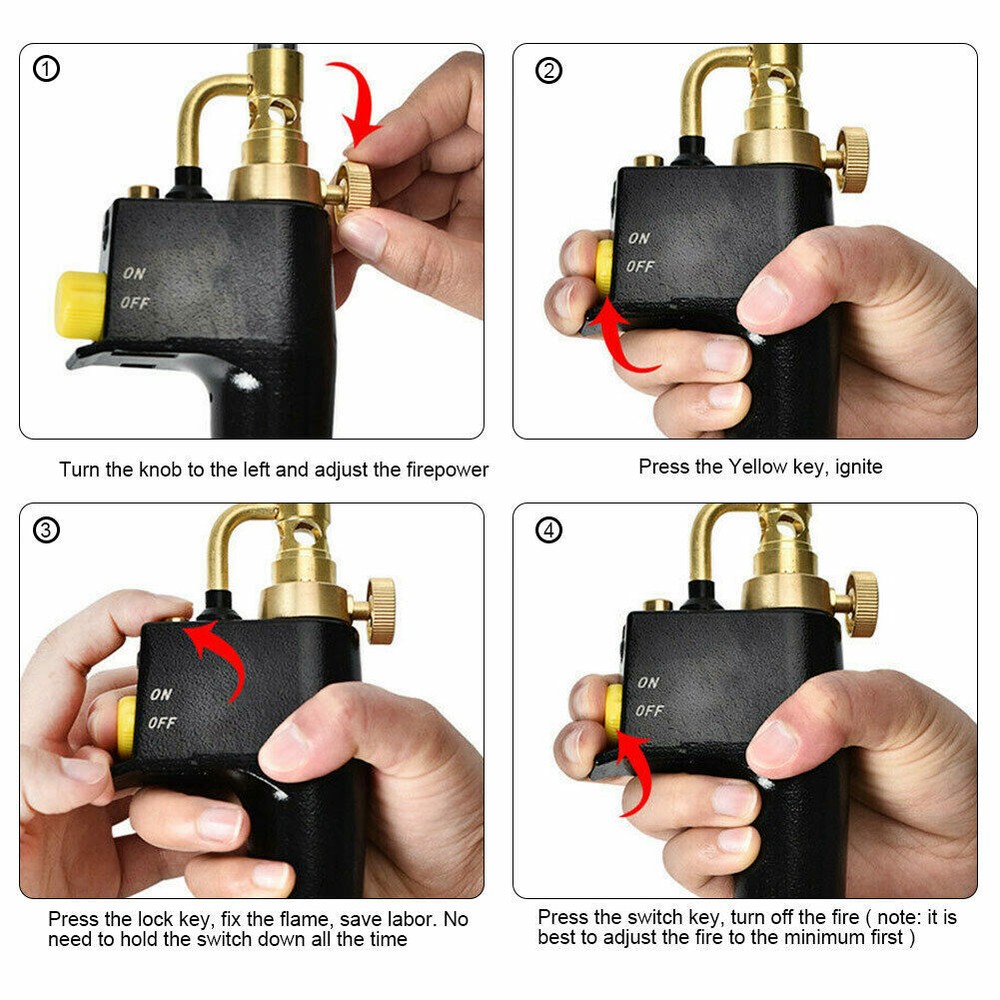 Propane Torch Head Trigger Start Mapp/Map Gas Welding Torch Push Button Igniter