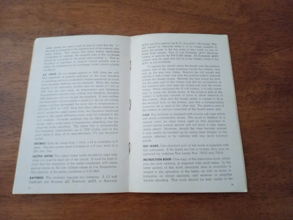 Weston Instructions for Model 779 Type 1B Analyzer