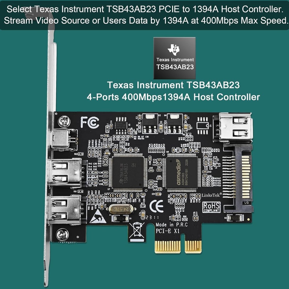 Texas Instruments PCIE Firewire 1394A Host Controller