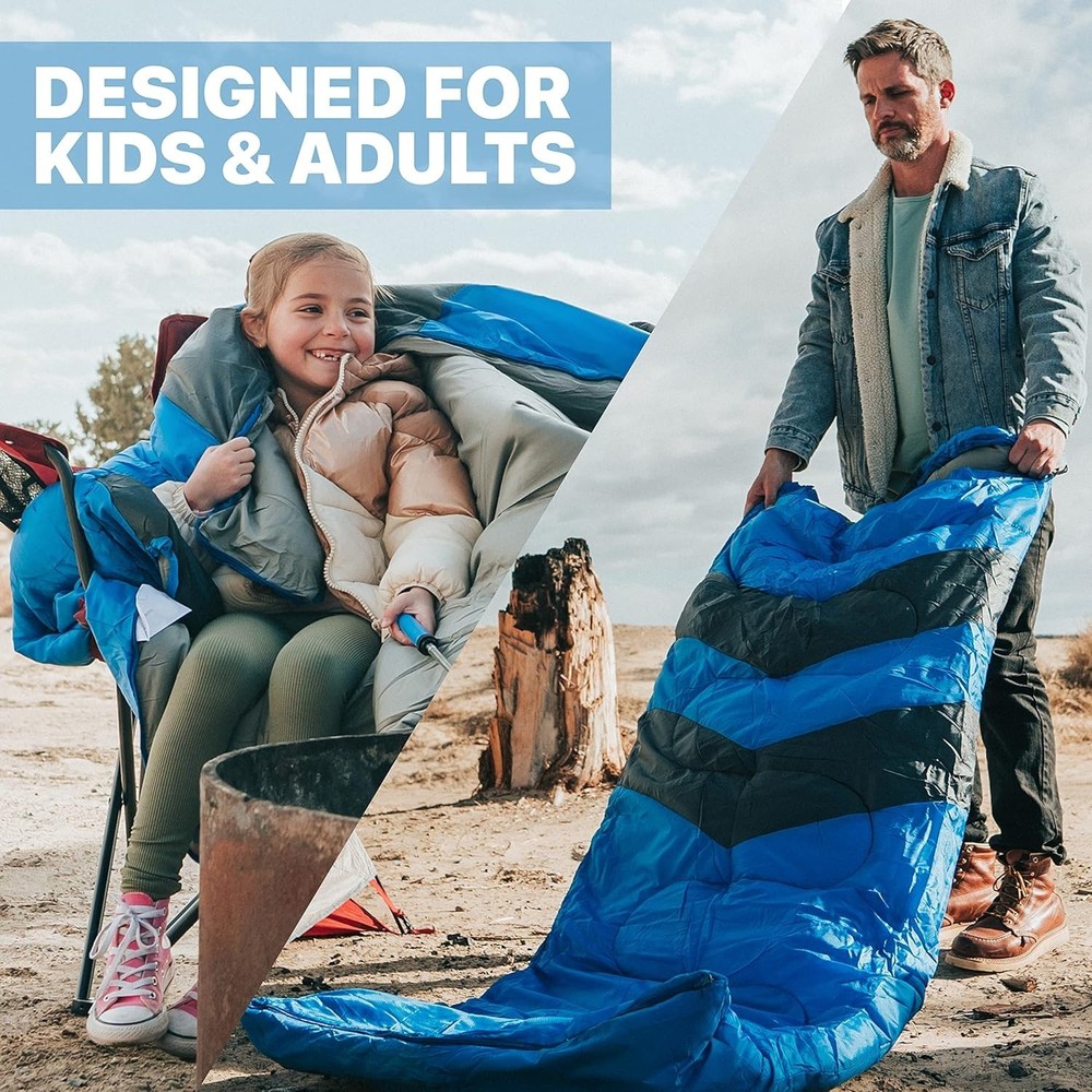Versatile Rectangular Sleeping Bag – Lightweight Camping Essentials for All Ages