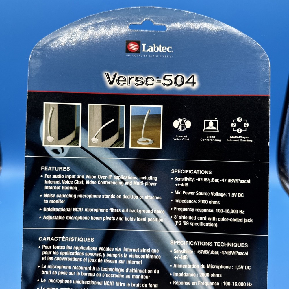 Labtec Verse-504 Desk Microphone for PC Voice Access Sealed