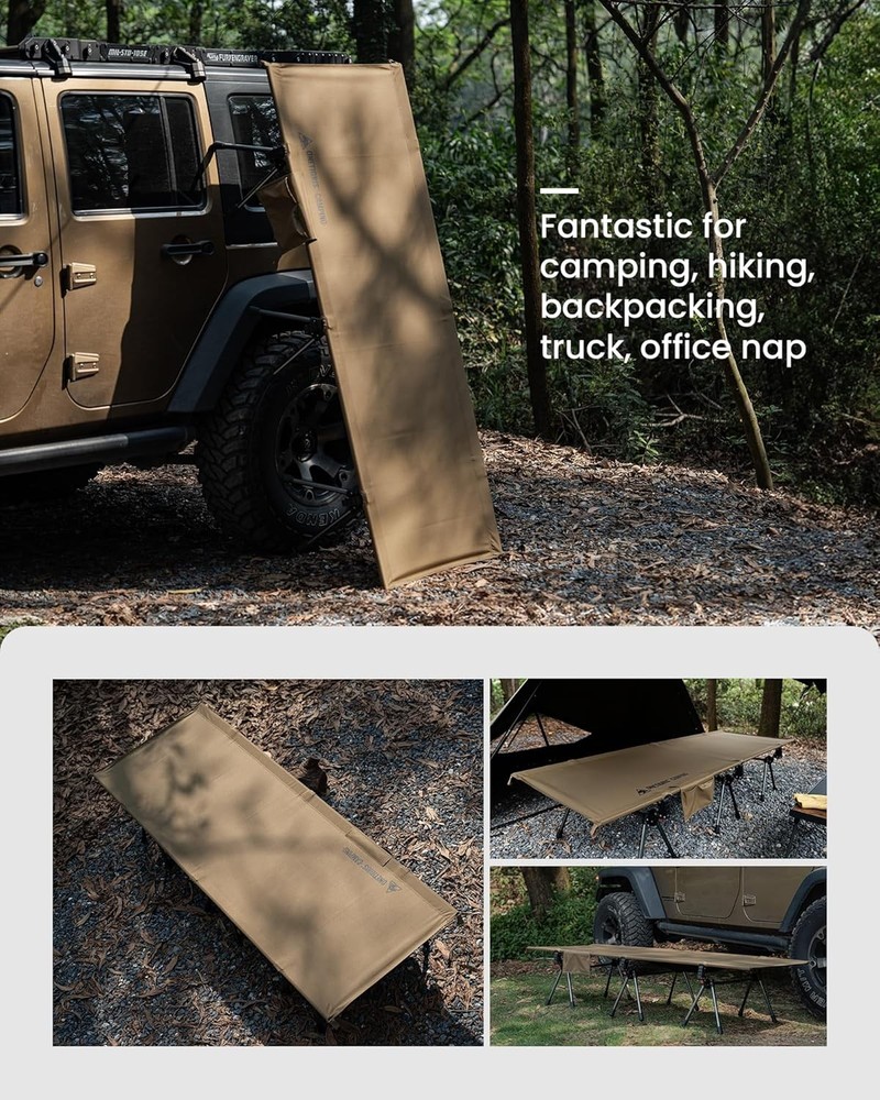 Camping Cot, Height Adjustable with Cot Leg Extenders, Strong Support 330lbs