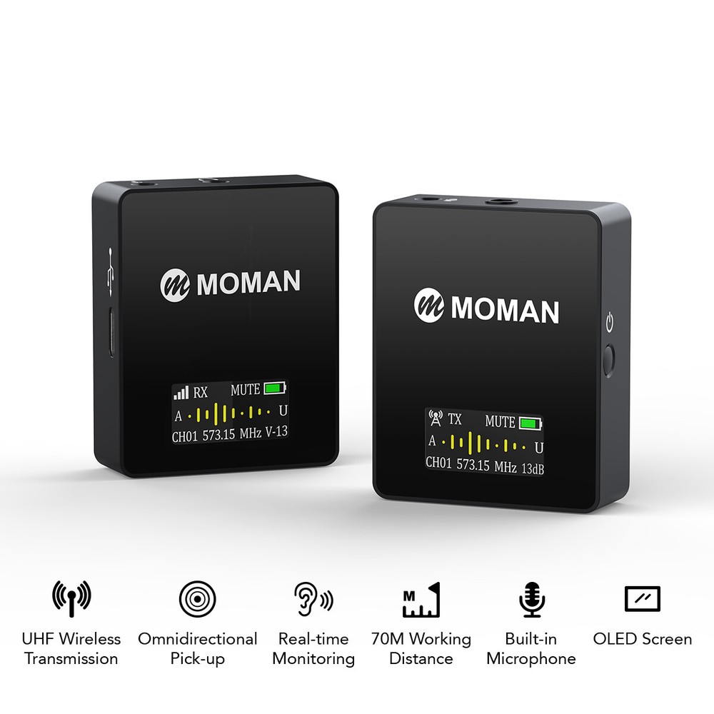 Wireless Lavalier Microphone System UHF Transmitter with Receiver for DSLR Phone