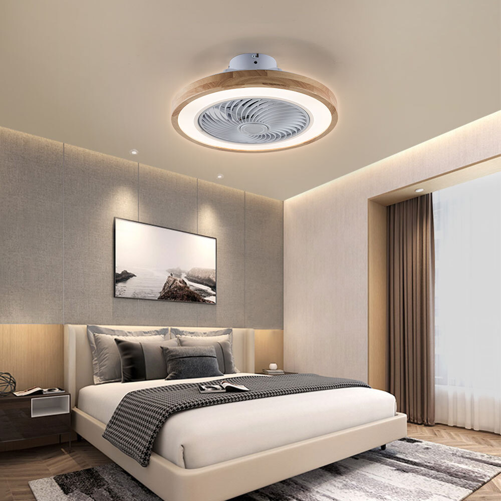 Ceiling Fan Light+Remote Control Modern Invisible fan LED Light Ceiling Mounted