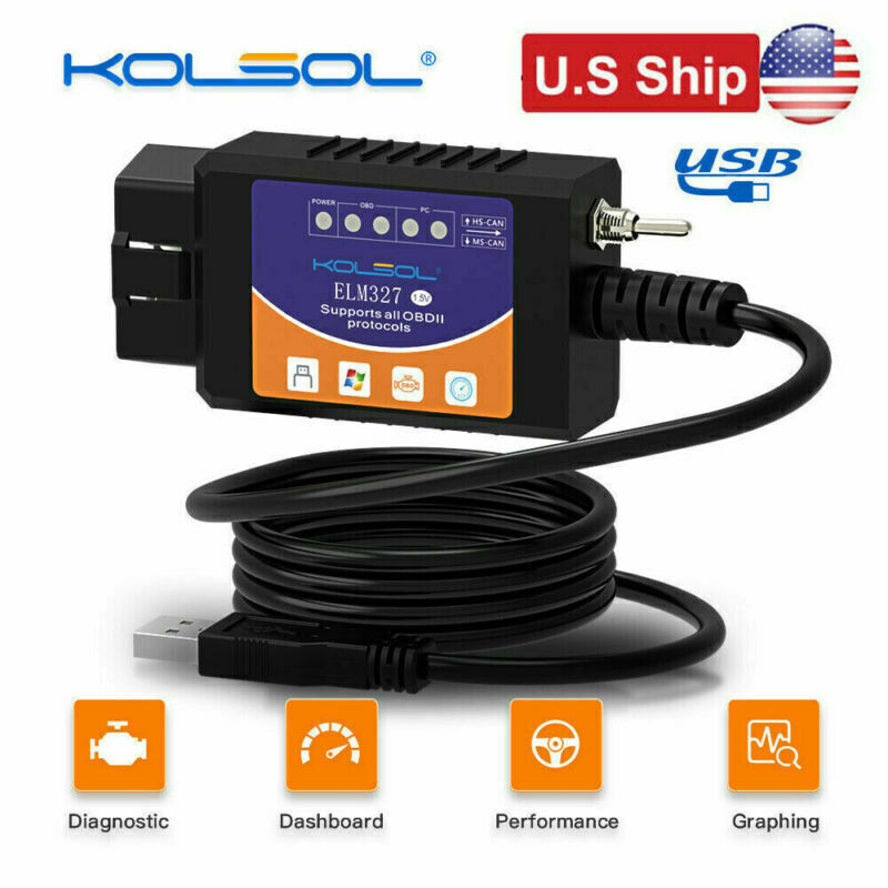 For Ford ELM327 USB Modify OBD 2 Scanner V1.5 MS-CAN HS-CAN Code Reader