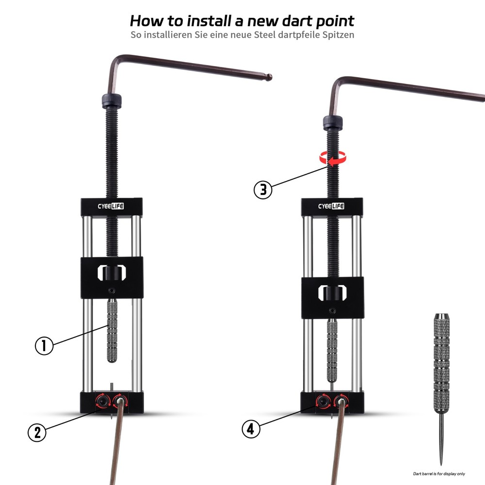 Cyeelife Dart Repointing Tool, Hand Held Repointer for Steel Tip Darts