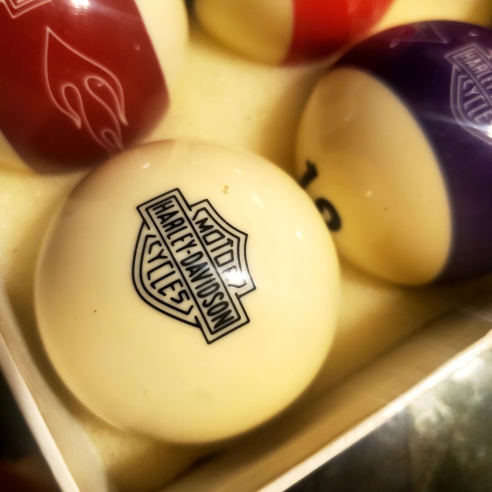Harley-Davidson Custom Billiard Ball Set Complete with Box
