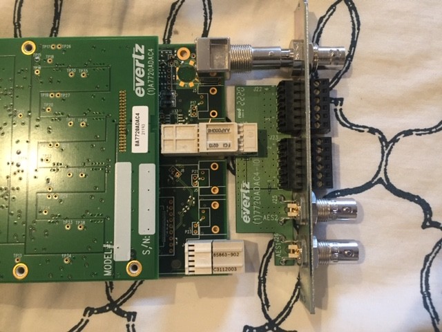 Evertz 7720AD-A4 SD-SDI AES Audio De-Embedder w/ Backplane