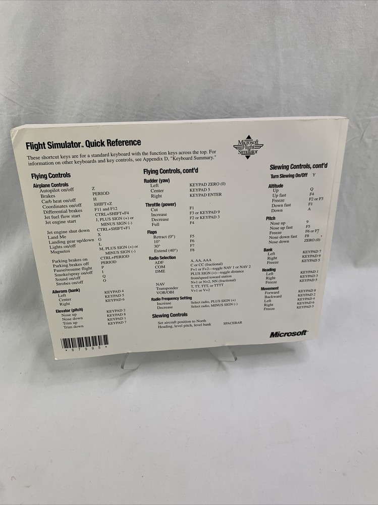 MICROSOFT FLIGHT SIMULATOR v. 5.0 1993 MS-DOS Pilots HANDBOOK manual book