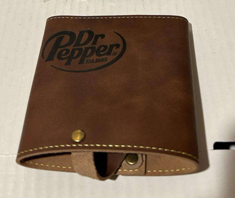 Dr Pepper Leather koozie -