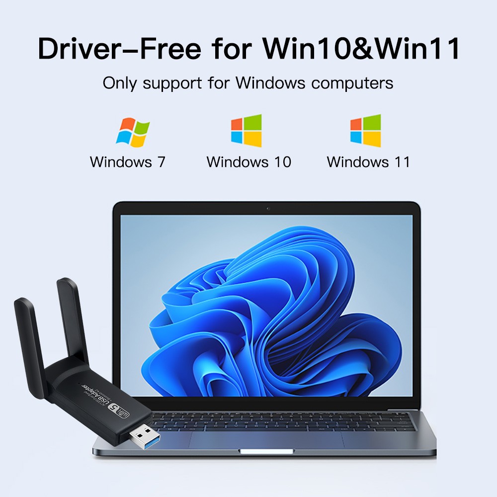 USB WiFi Bluetooth Adapter 2.4G/5G Network Adapter for Desktop PC Bluetooth Card