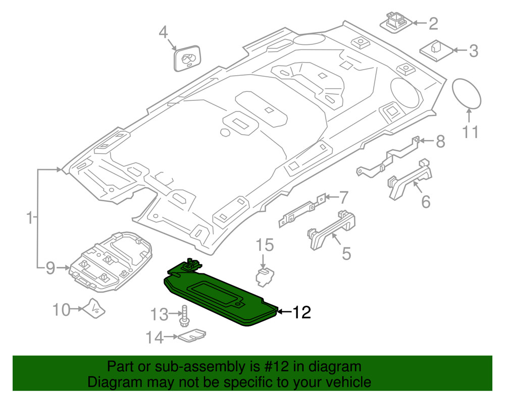 Genuine Volvo Sun Visor 31497341