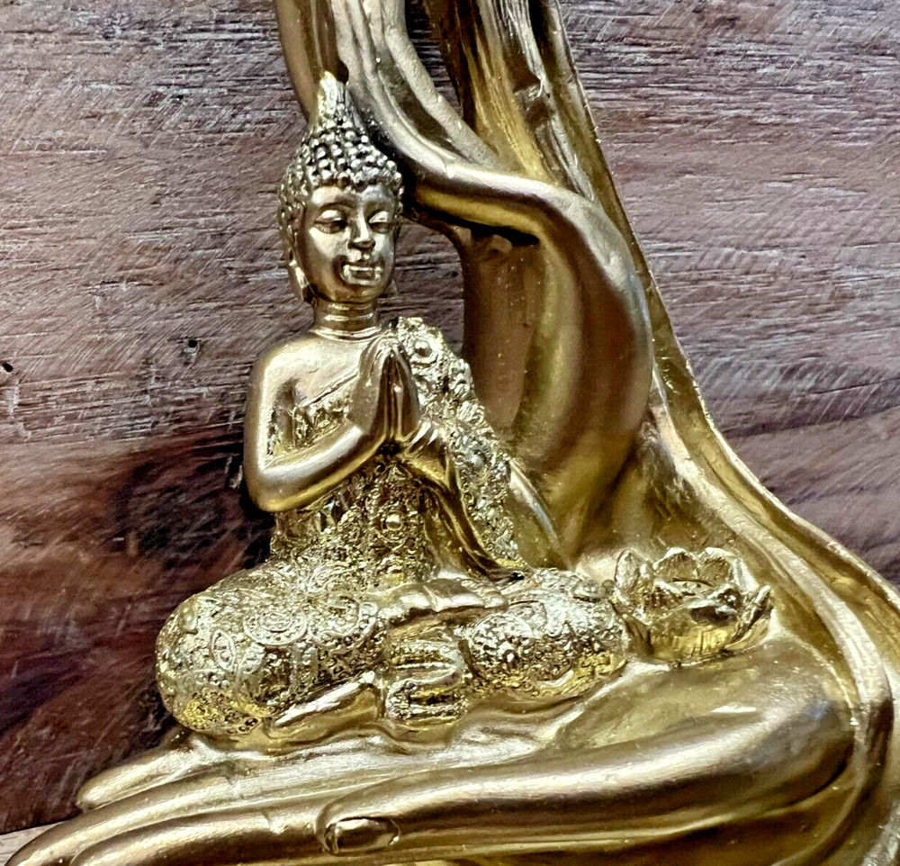 Buddha Resin Backflow Incense Burner 5.5" x 4.5"