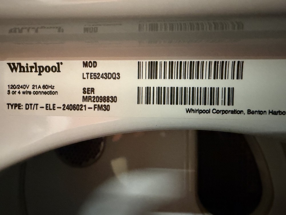 Whirlpool Compact RV Washer/Electric Dryer Combo | Stackable 1.5/3.4 cu ft Unit