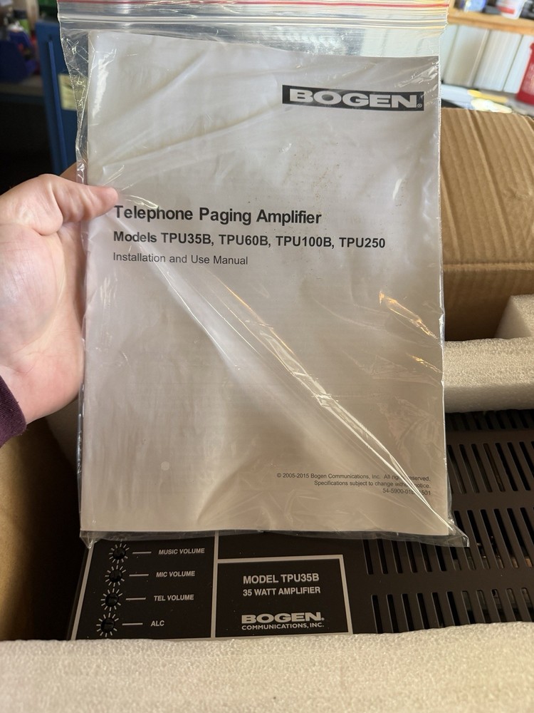 Bogen Telephone Paging Amplifier TPU-35B