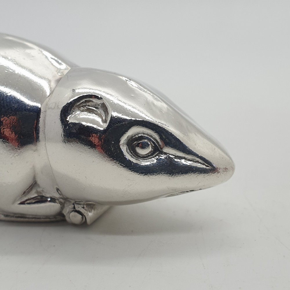Sterling Silver Mouse Vesta Case Match Holder