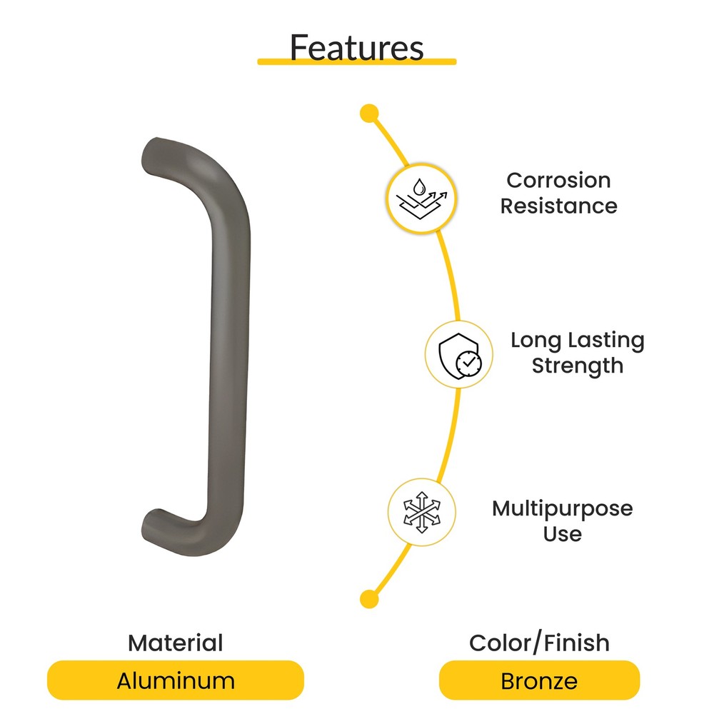 Brixwell 13" Straight Pull Handle 12" CTC 1" Diameter Bronze Finish