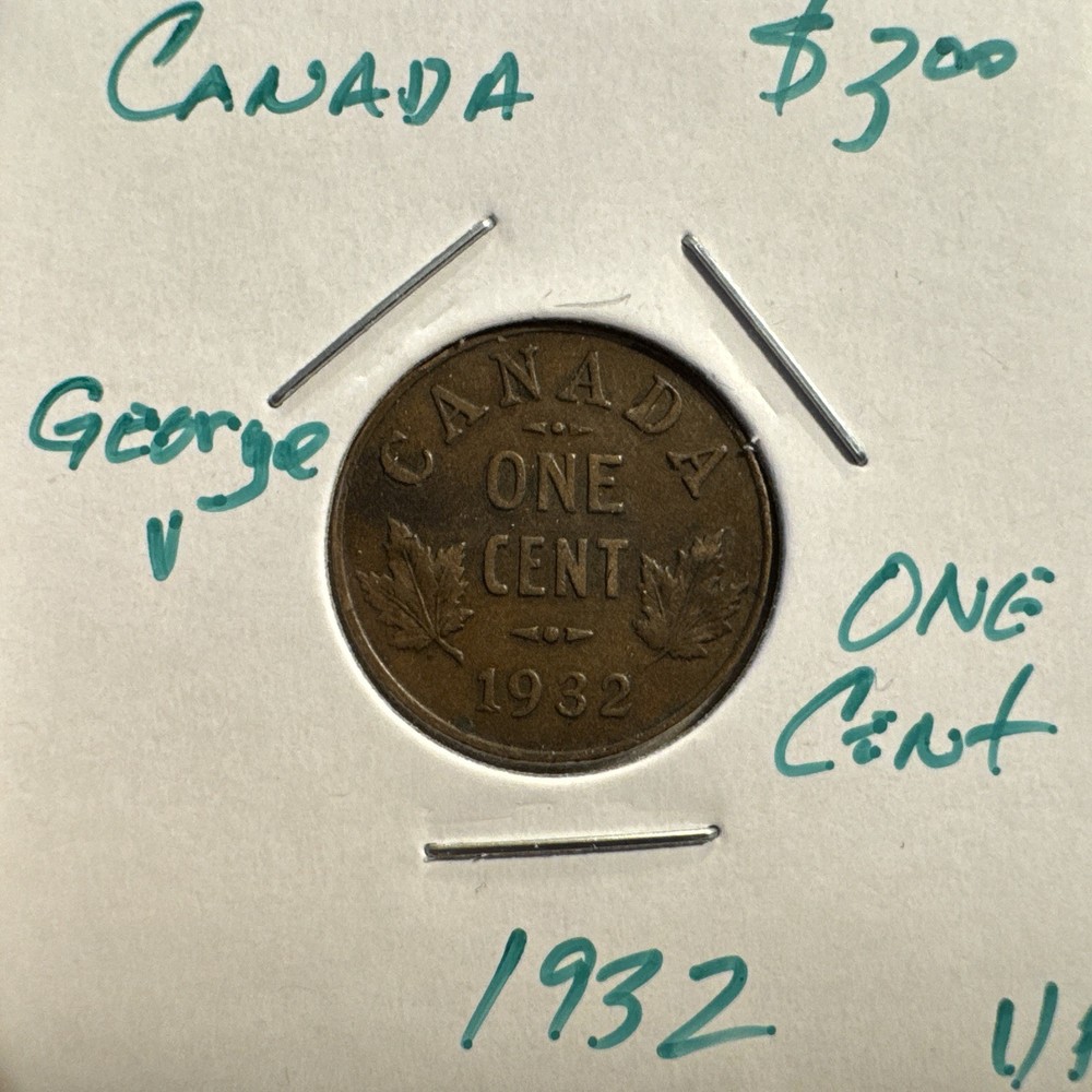 1932 Canada 1 Cent Coin Nice circ. Condition. Sharp detail.