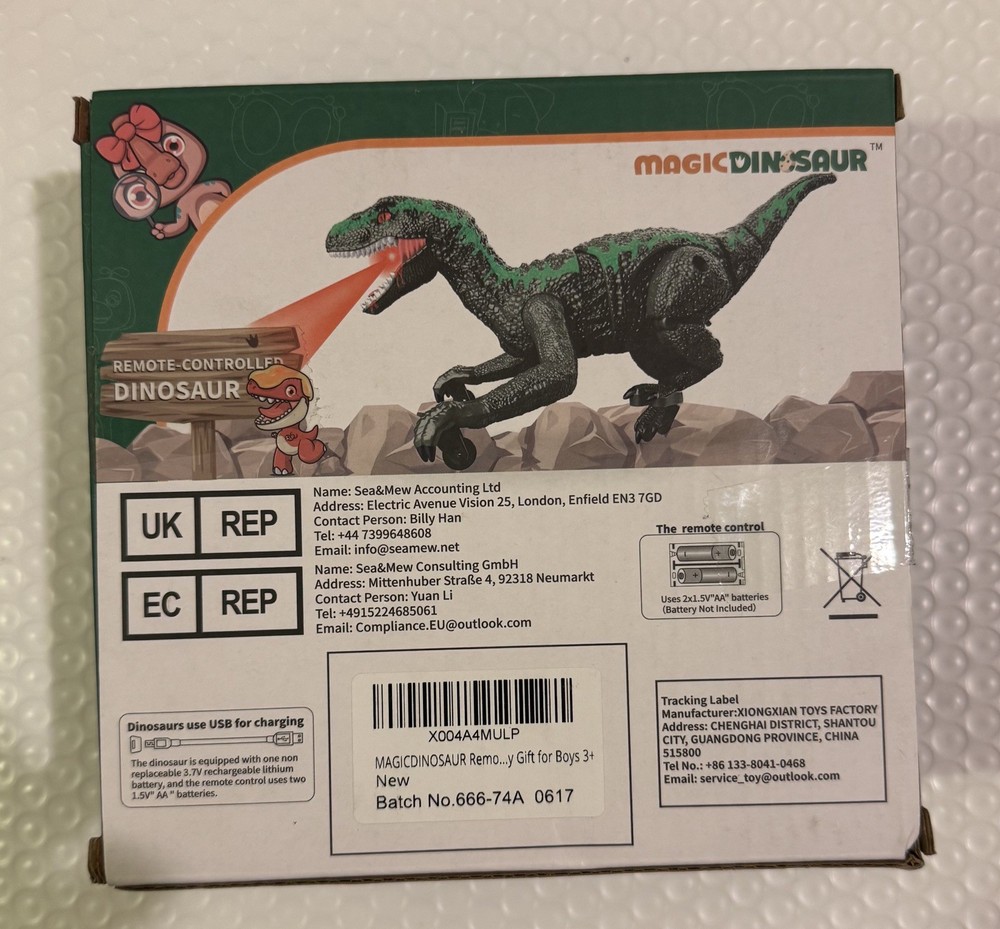 Remote Control Dinosaur for Kids , w/ Sound & Light Effects