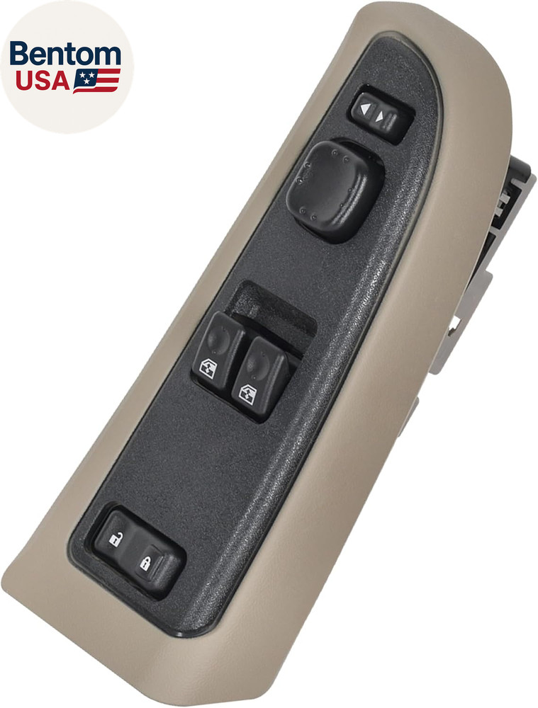 15883318 Front Driver Side Door Lock and Power Window Switch & Tan Bezel Assembl