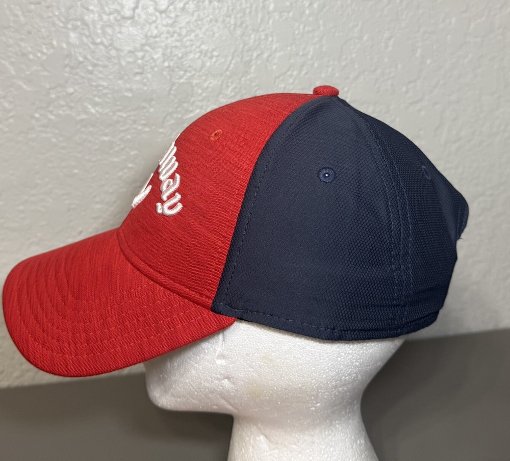 Callaway Golf Hat Heathered Red & Navy Blue Cap Unisex Adjustable