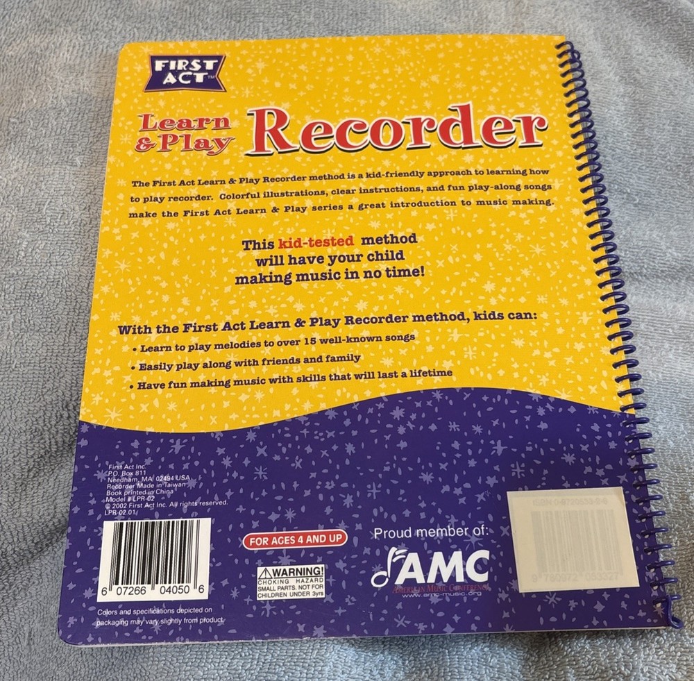 First Act Learn and Play Recorder. 2002