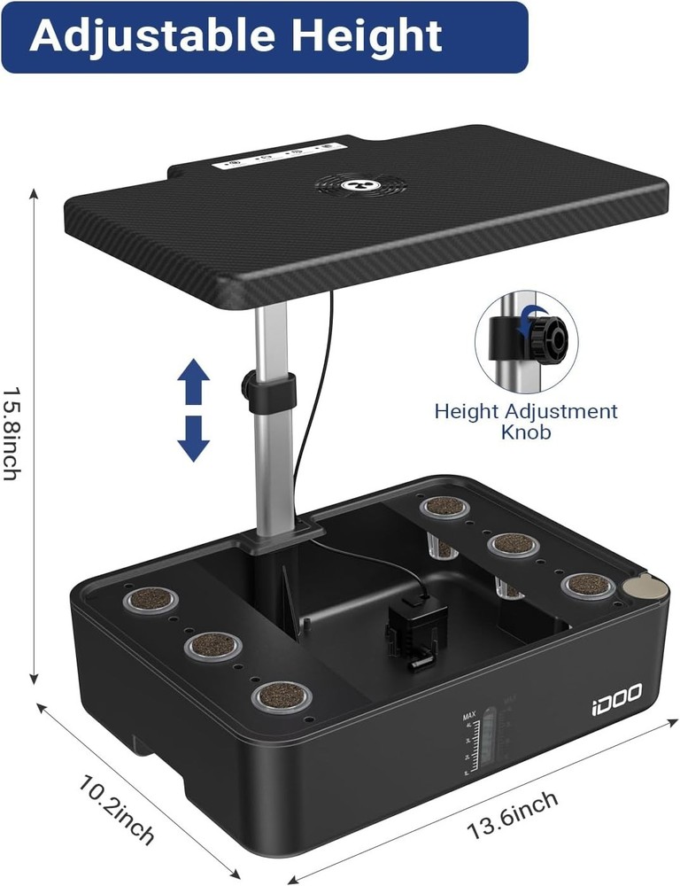 Hydroponics Growing System Kit 12 Pods with Adjustable LED, Ideal Gift for Ga...