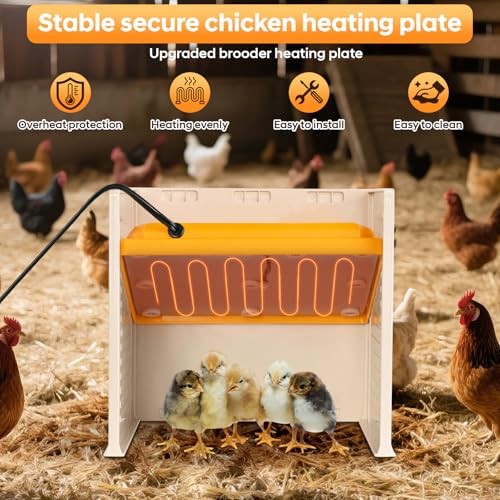 Brooder Plate for Chicks, 25W Heat Plate with Temperature Control, 9.76" x