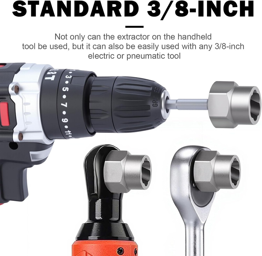 14 PCS Easy Out Bolt Extractor Kit Impact Socket Set For Stripped Rounded Screws