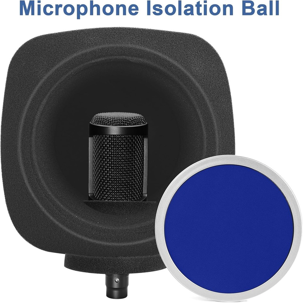 High-Density Foam Microphone Isolation Cover with Pop Filter for Studio Quality