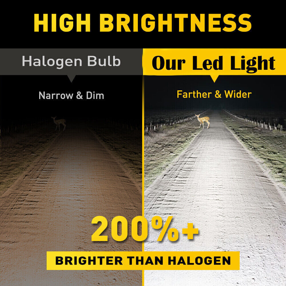 9006 9005 LED Headlight KIT Combo Bulbs 10000K High Low Beam Super Bright WhiteB