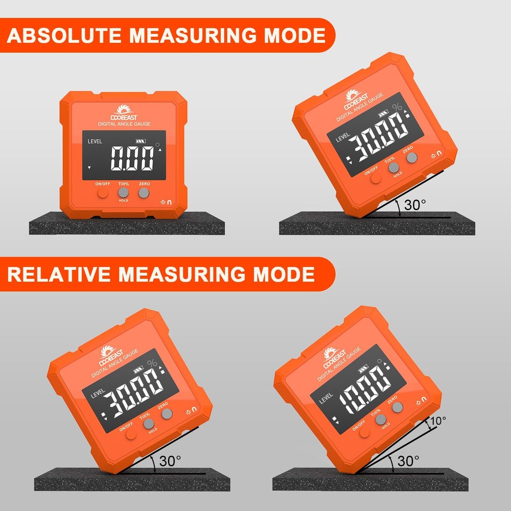 Digital Angle Finder Digital Level Angle Gauge With Backlight & Magnetic Base Co