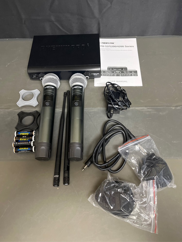Phenyx Pro Wireless Microphone System, Metal Wireless Mic Set, Handheld Cordless