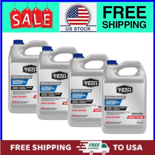 (4 pack) Super Tech OE Blue Antifreeze Prediluted 50/50