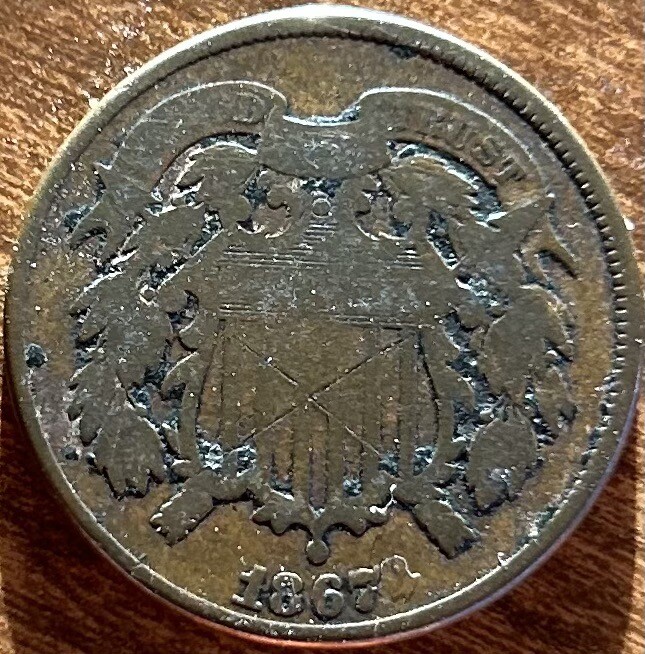 1867 2 cent piece circulated condition