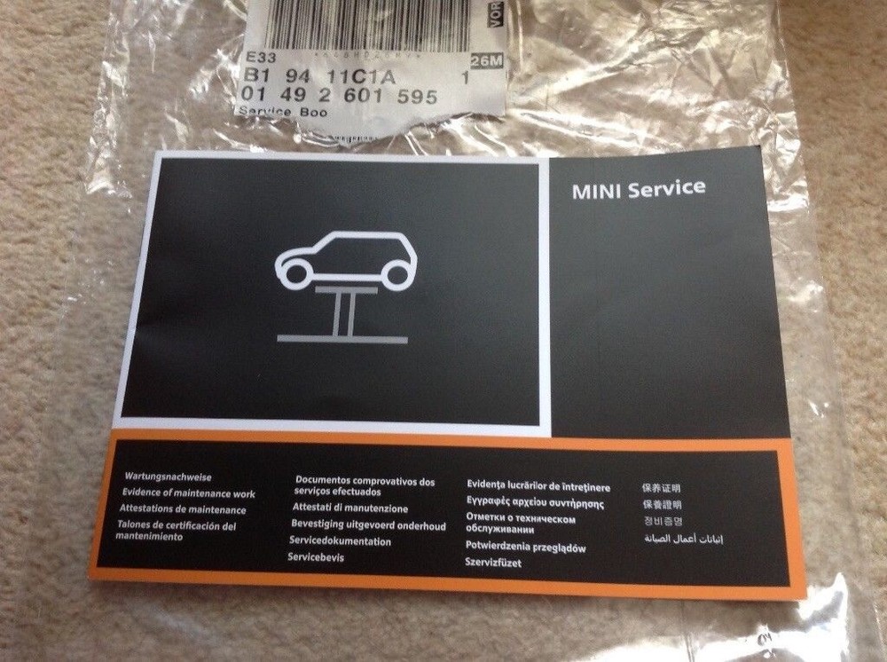NEW MINI SERVICE BOOK UNUSED NOT DUPLICATE ALL MODELS MULTI LANGUAGE GENUINE/OEM