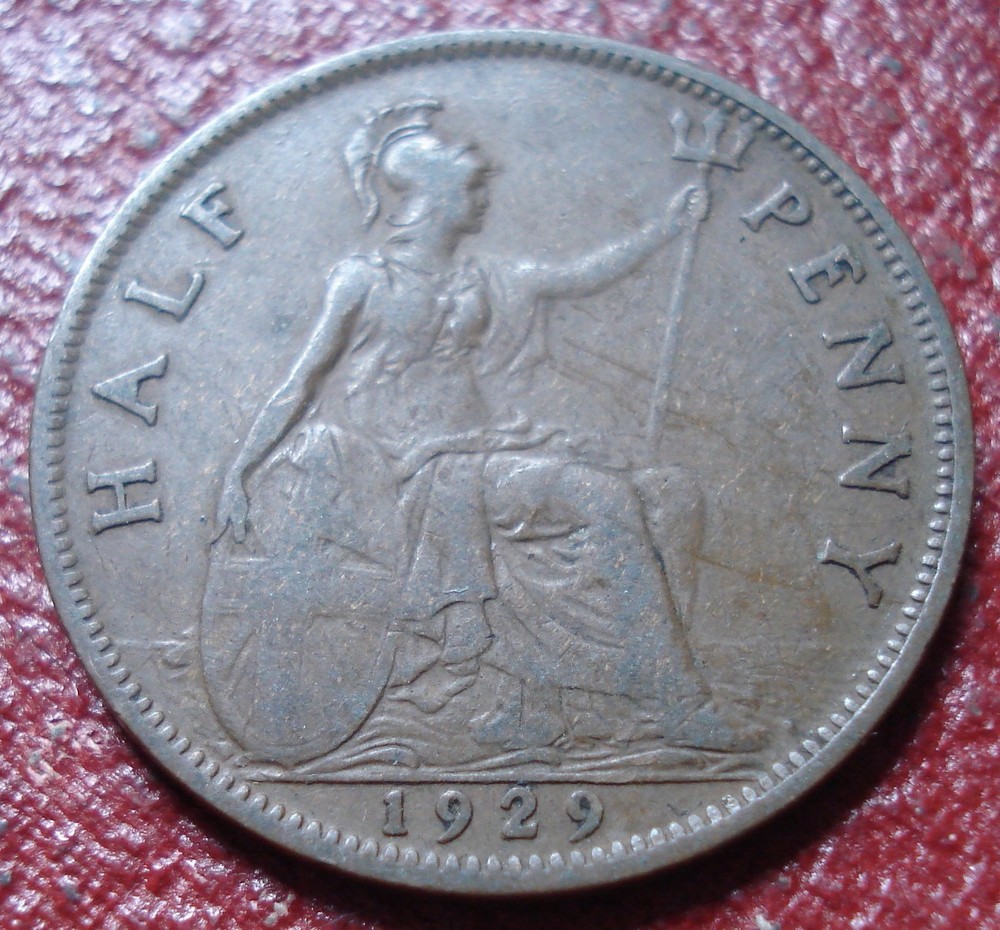 1929 BRITISH HALF PENNY IN VG-FINE CONDITION