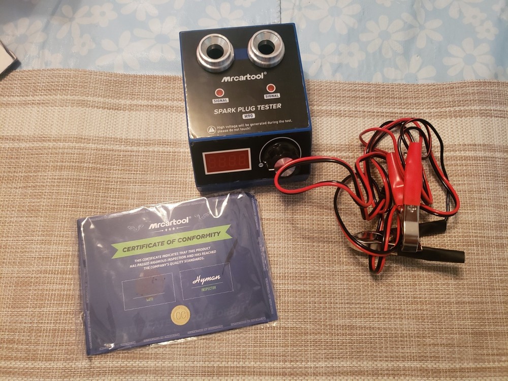 12V Car Digital Spark Plug Tester Double Holes Spark Plug Ignition Analyzer Tool