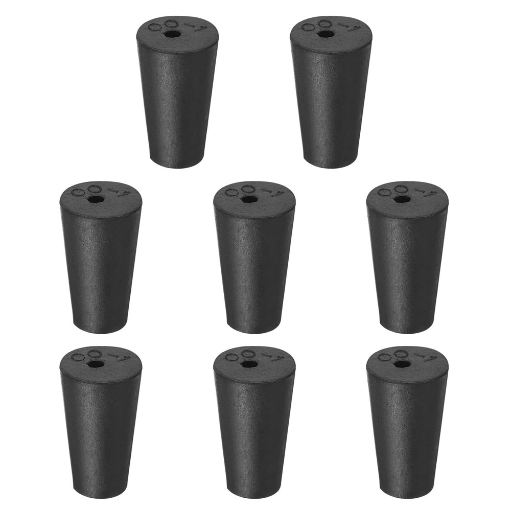 Rubber Tapered Plug 10mm to 15mm Solid Test Tubes Bungs Stopper with Hole Black