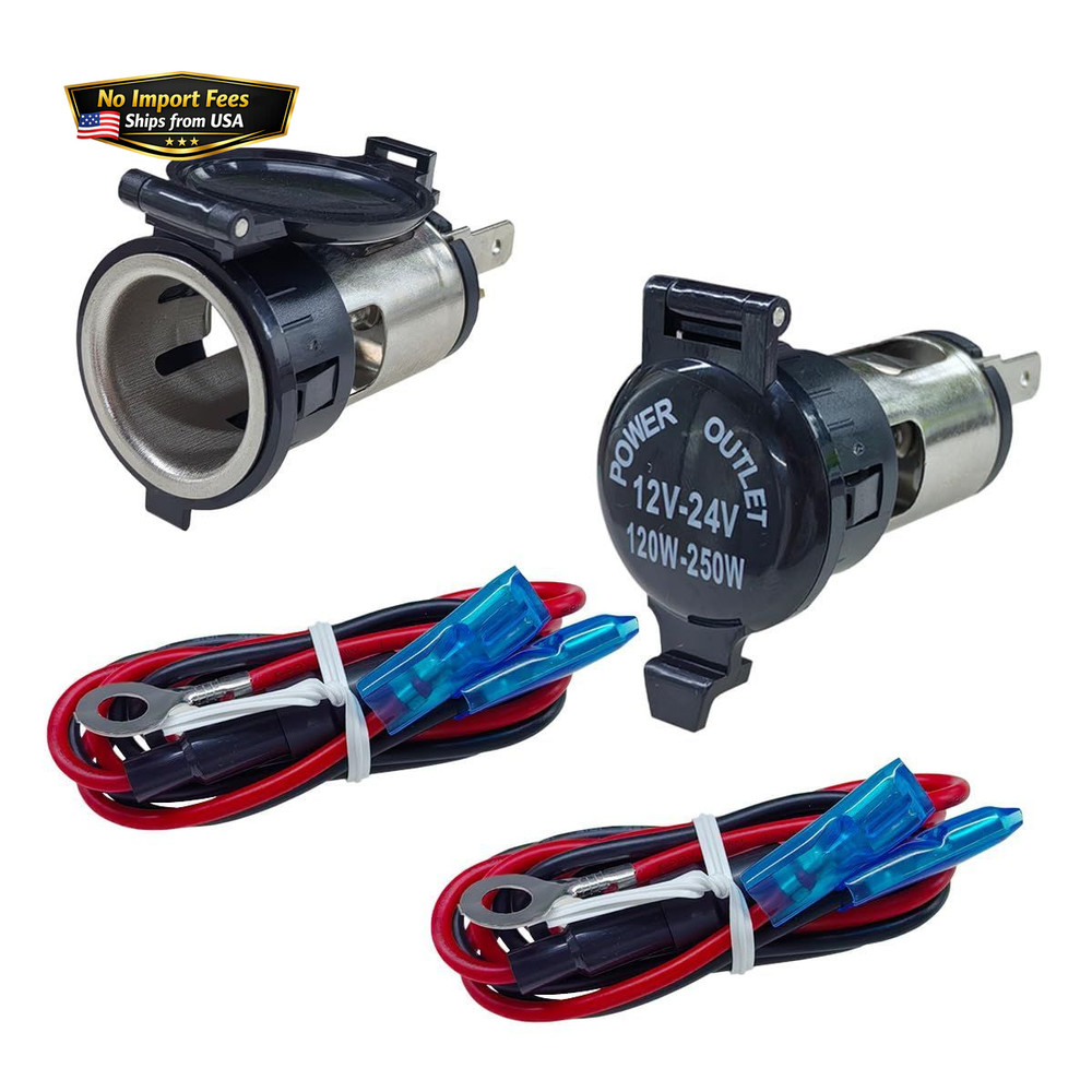 2PCS Cigarette Lighter Socket, DC 12V Car Power Outlet Socket Replacement, Water