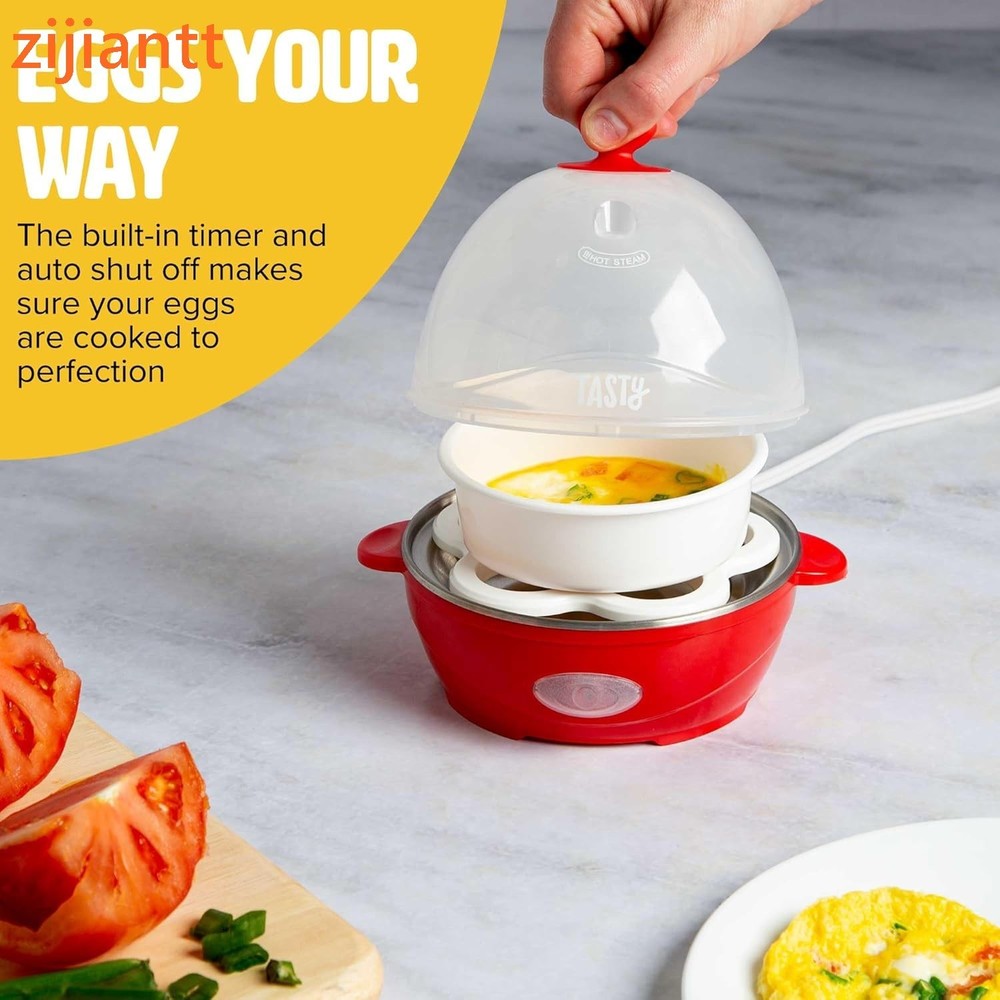 Mini Rapid Egg Cooker, 5-Egg Capacity for Perfect Hard Boiled Eggs or Omelets, A