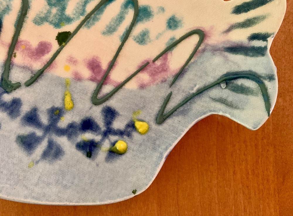 Hand Painted Art Pottery Fish Wall Hanging Signed "Rossman"