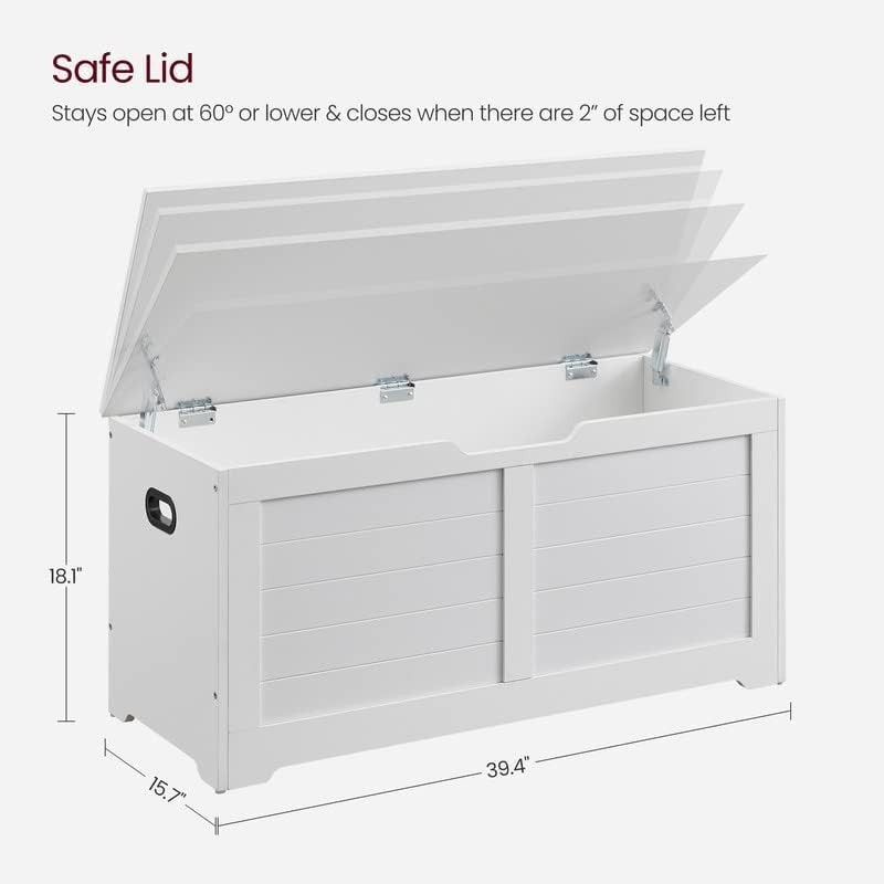 Storage Chest, Storage Bench with 2 Safety Hinges,