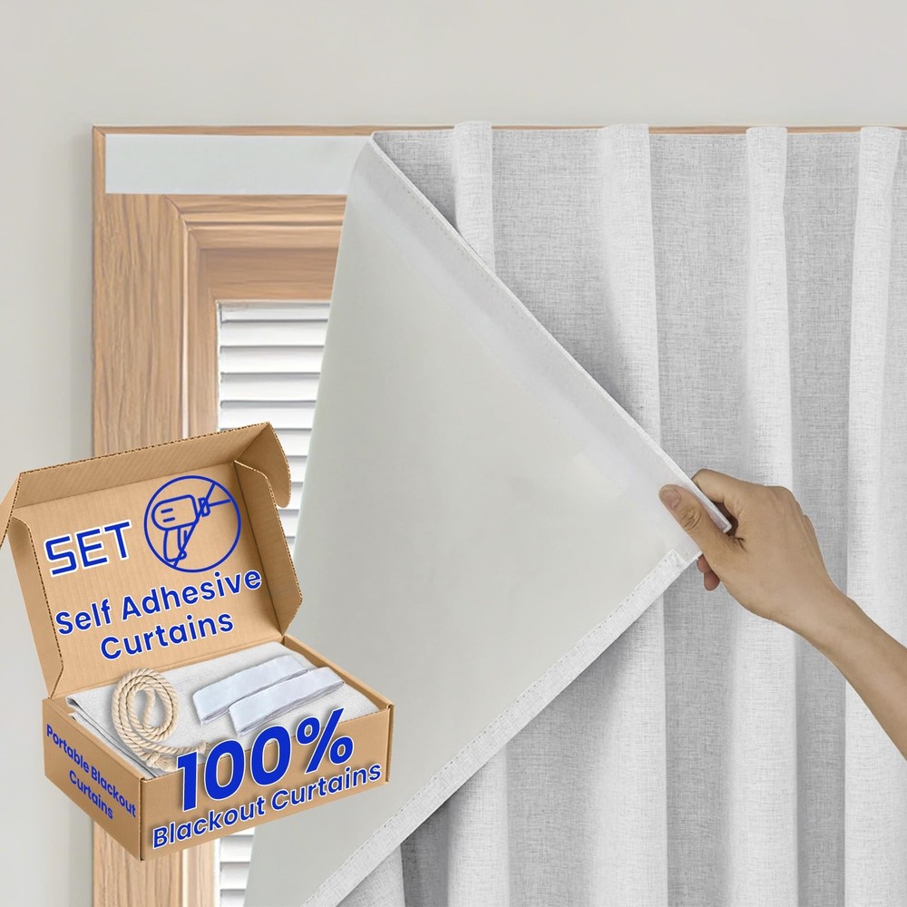 Peel & Stick Total Blackout Shade - Bay Window Sunroom Light Control Solution...